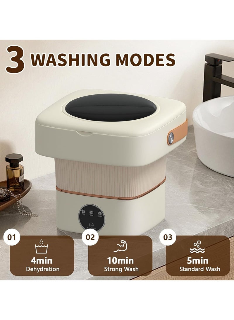 غسالة صغيرة محمولة قابلة للطي 11 لتر مع مجفف دوار للتنظيف بالموجات فوق الصوتية والتعقيم مع سلة تصريف - Image 3